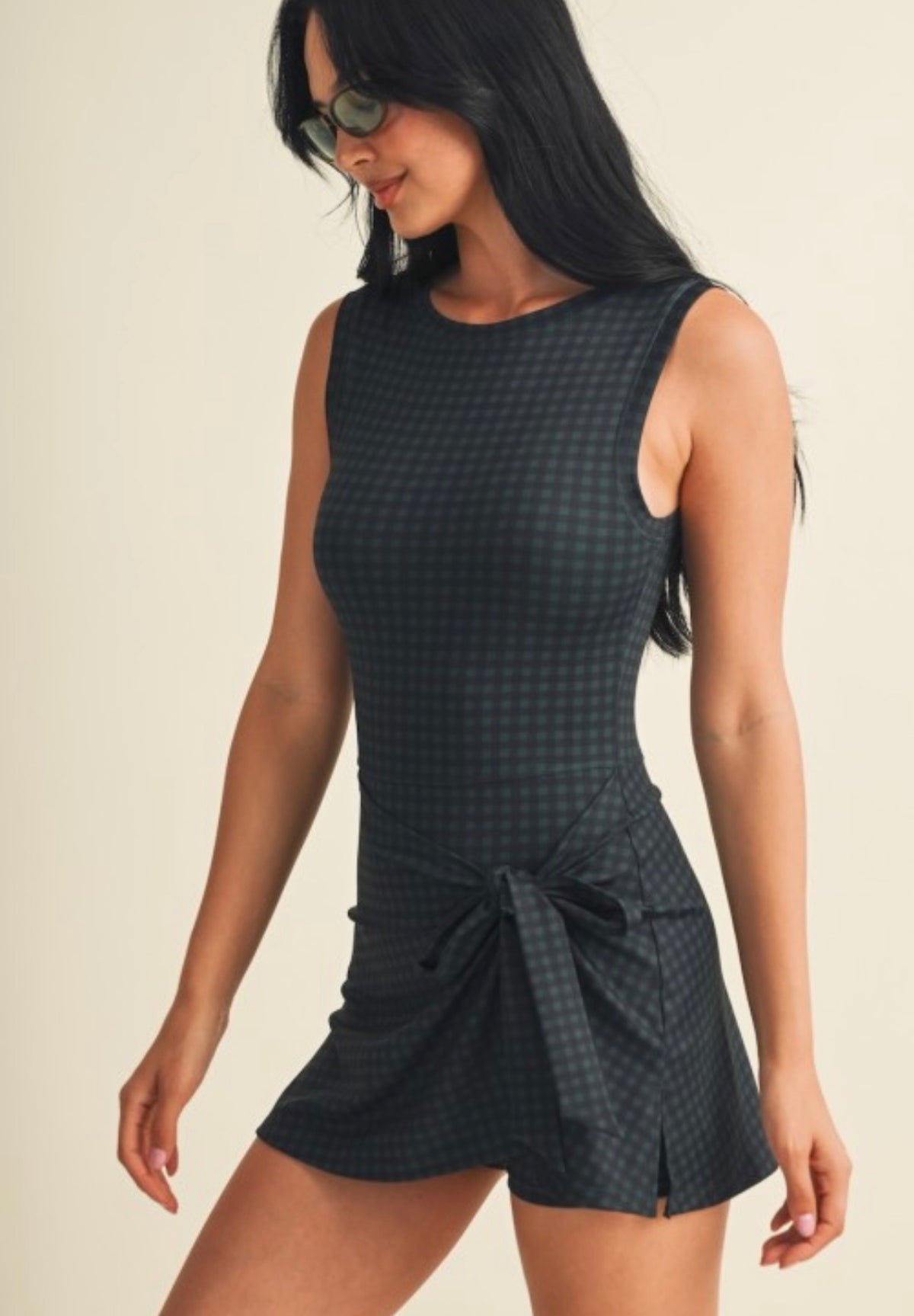 Navy Nights Tie-Front Romper