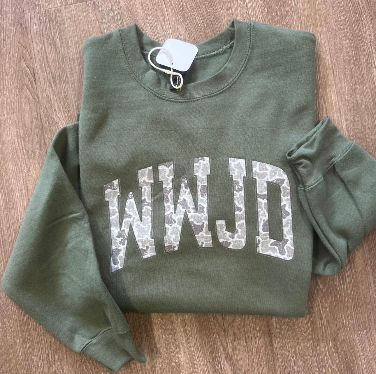 WWJD CAMO SWEATSHIRT