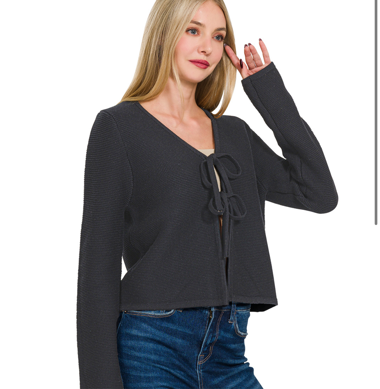 Zenana Tie Sweater