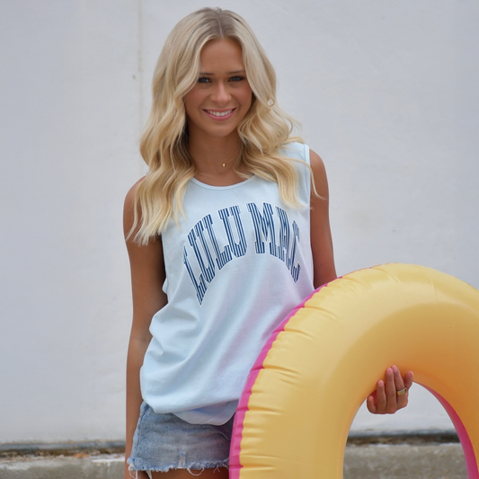 Stripe Adult Comfort Colors Tank: Chambray