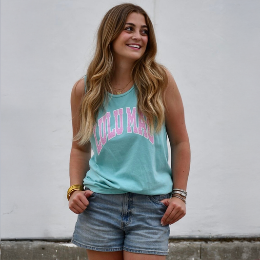 Polka Dot Adult Comfort Colors Tank: Chalky Mint