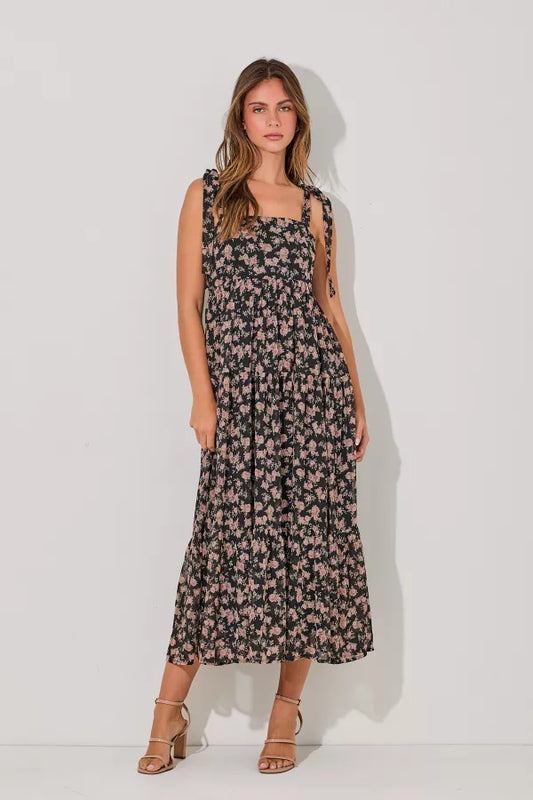 Floral Chiffon Maxi Dress