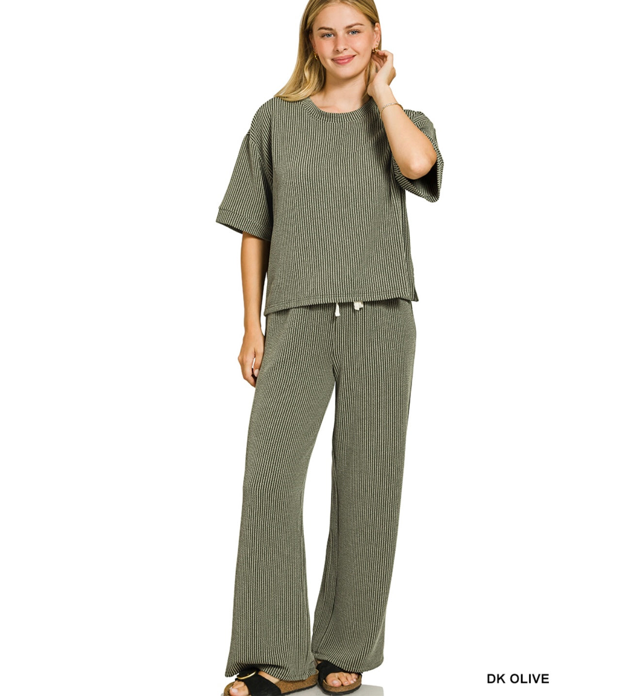 Zenana Ribbed Pant Set
