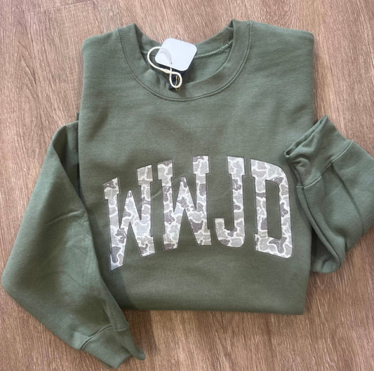 WWJD CAMO SWEATSHIRT