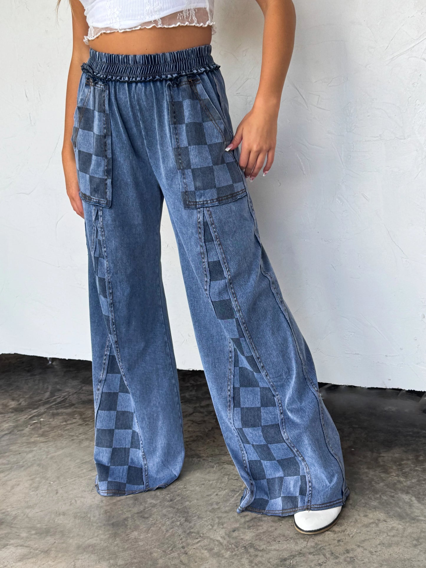 Checker Flare Pants