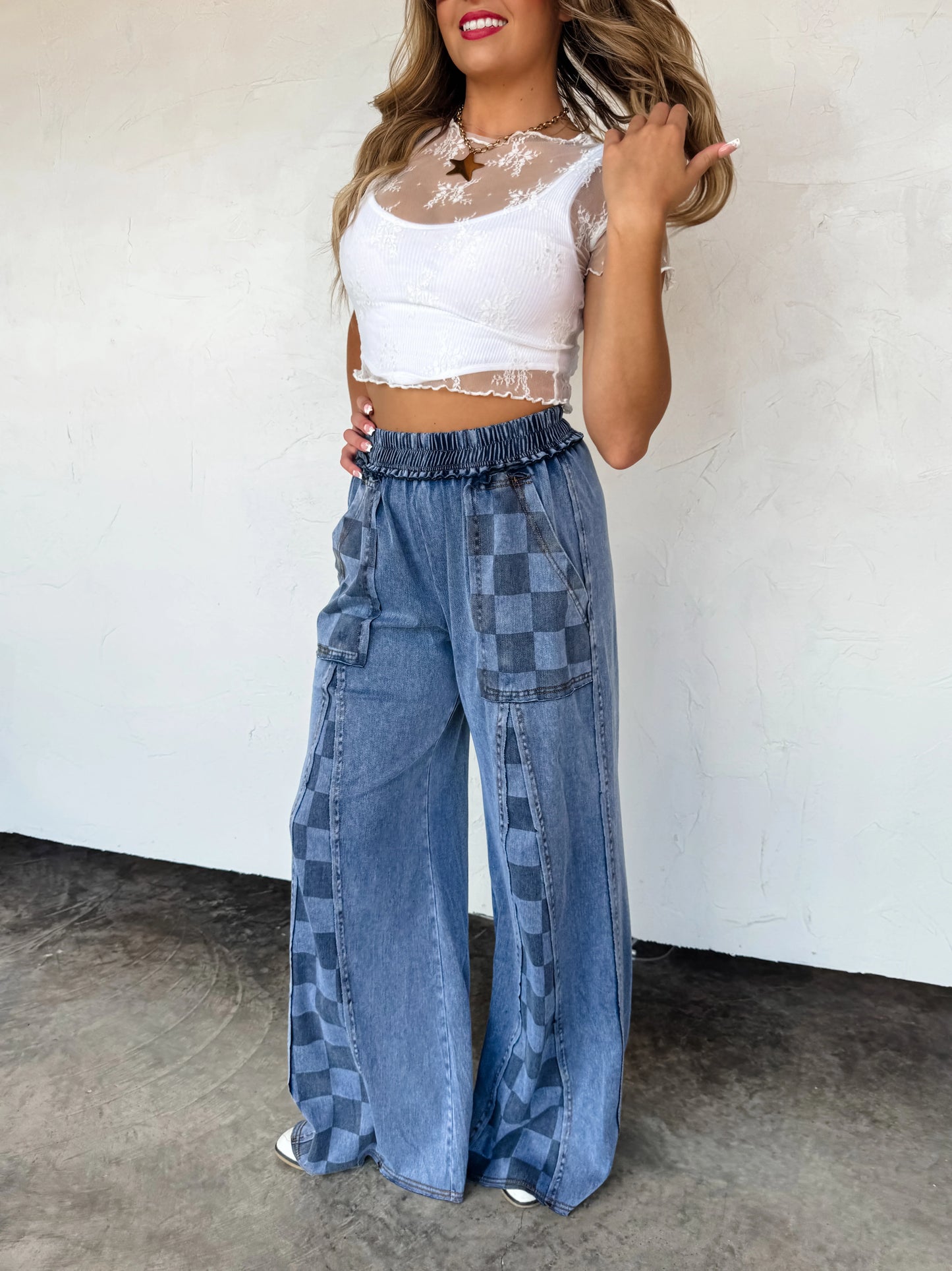 Checker Flare Pants