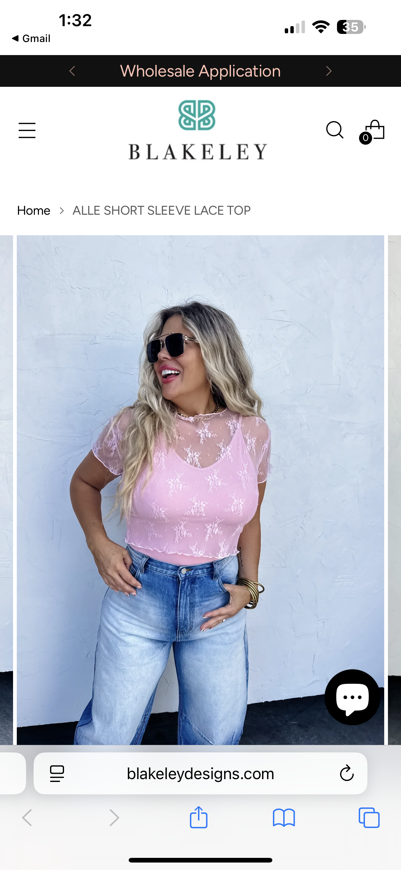 Pink Lace Mesh Top