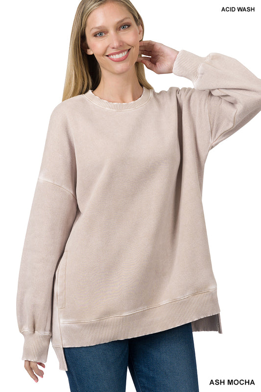 Ash Mocha Cozy Crew w/Pockets