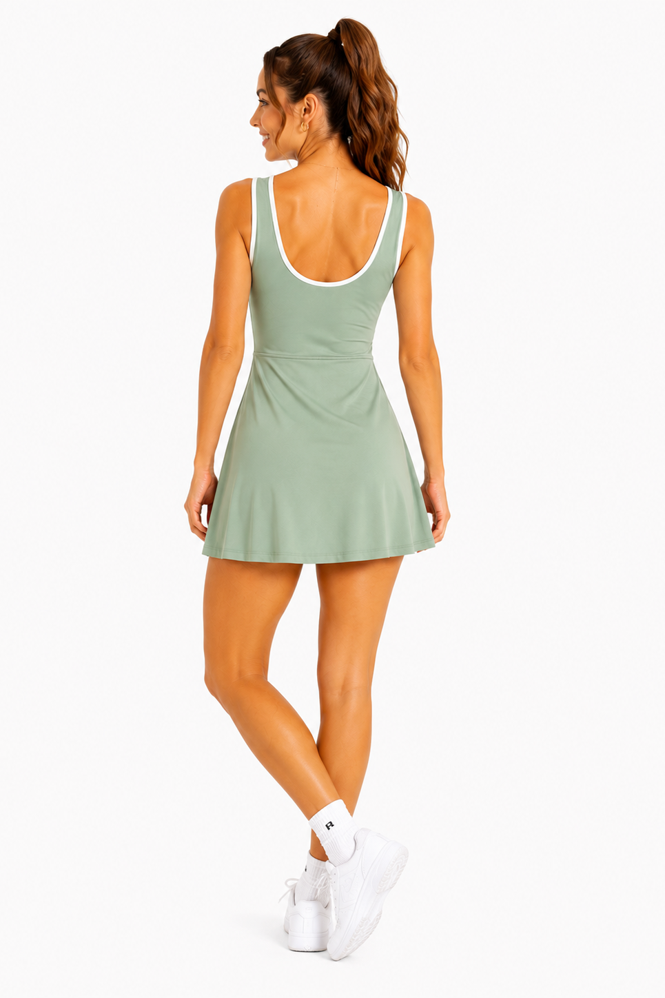 White binding line activewear tennis skorts dress or romper : Hot Pink